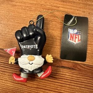 New England Patriots NFL Football Gnome Christmas Tree Ornament NWT